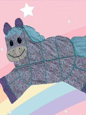 Handmade Paisley Print Horse Shaped Rag Blanket